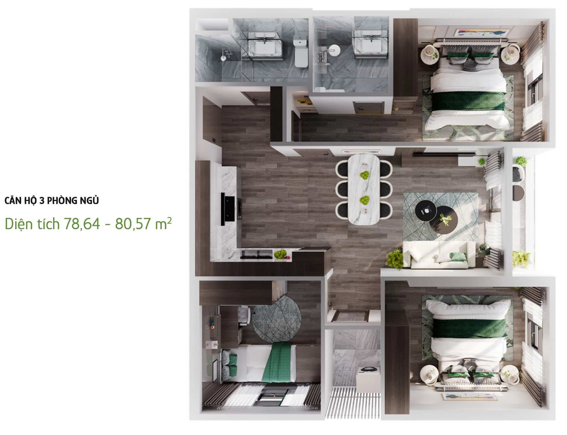 The Parkland 建案 - 3房公寓設施