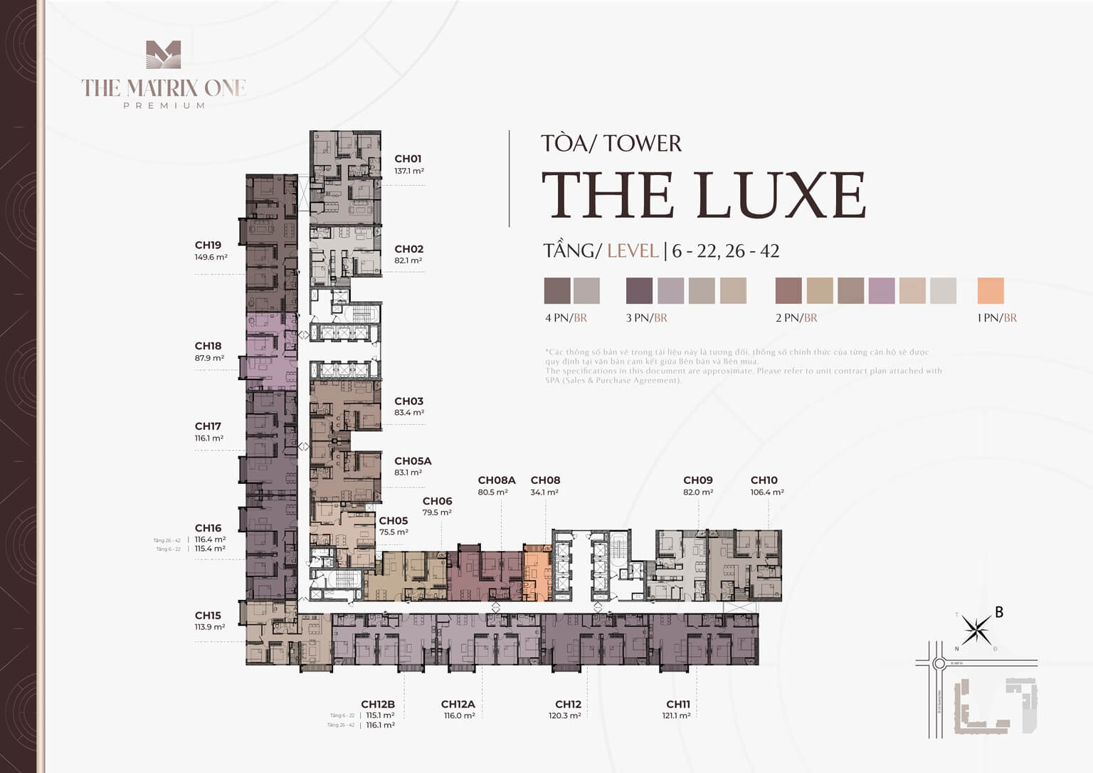 The Luxe 塔樓平面圖