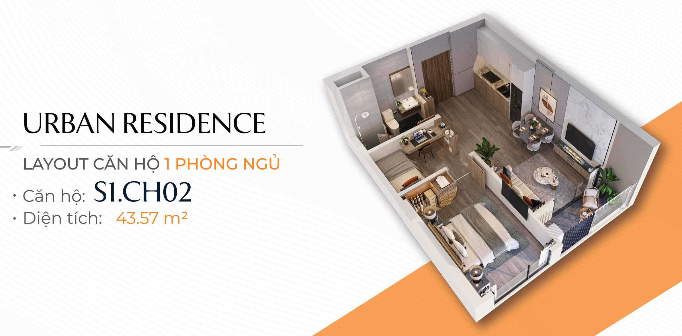 Imperia Sky Park 公寓設計 – 1 房型